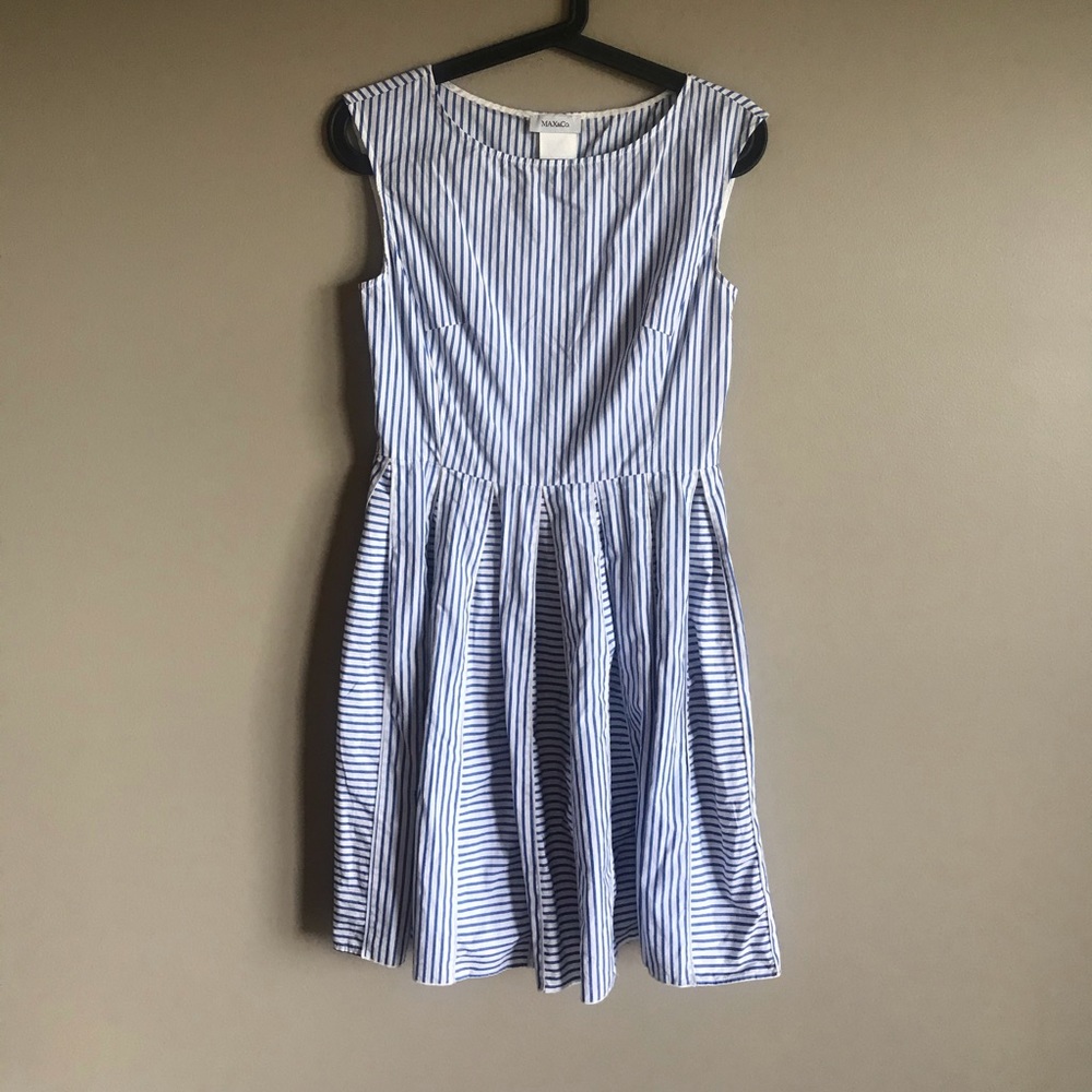 Max & Co. blue white striped summer dress size s